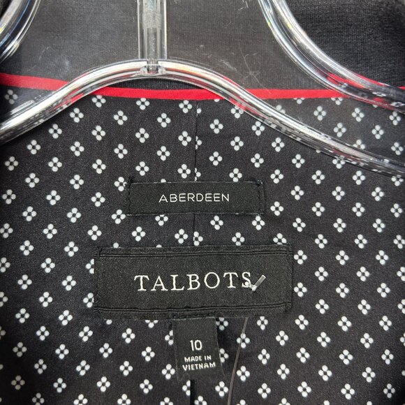 Talbots ladies aberdeen blazer black 10 minimalist career capsule dark academia - Picture 2 of 11
